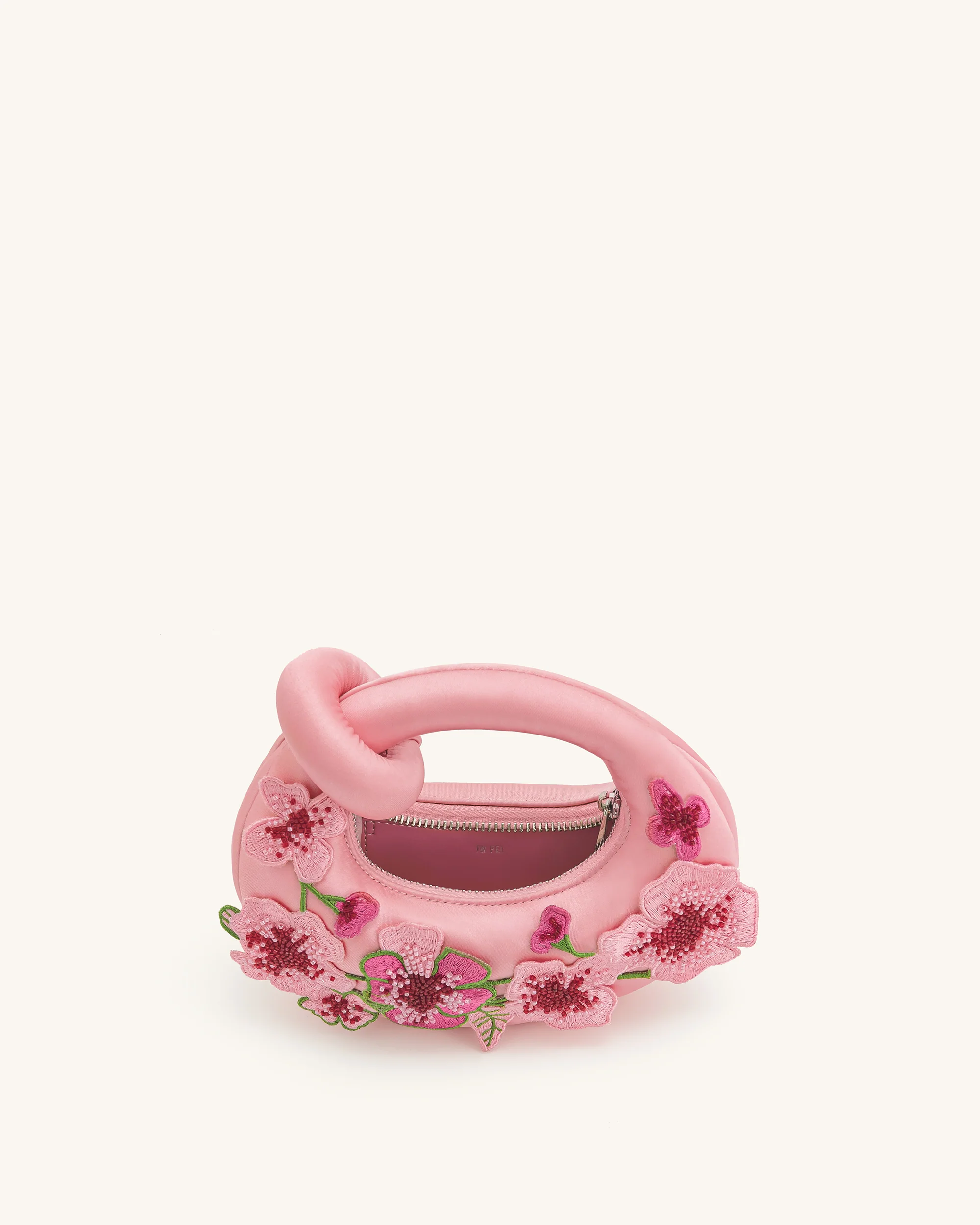 Abacus Embroidered Floral Mini Top Handle Bag - Pink - Image 4