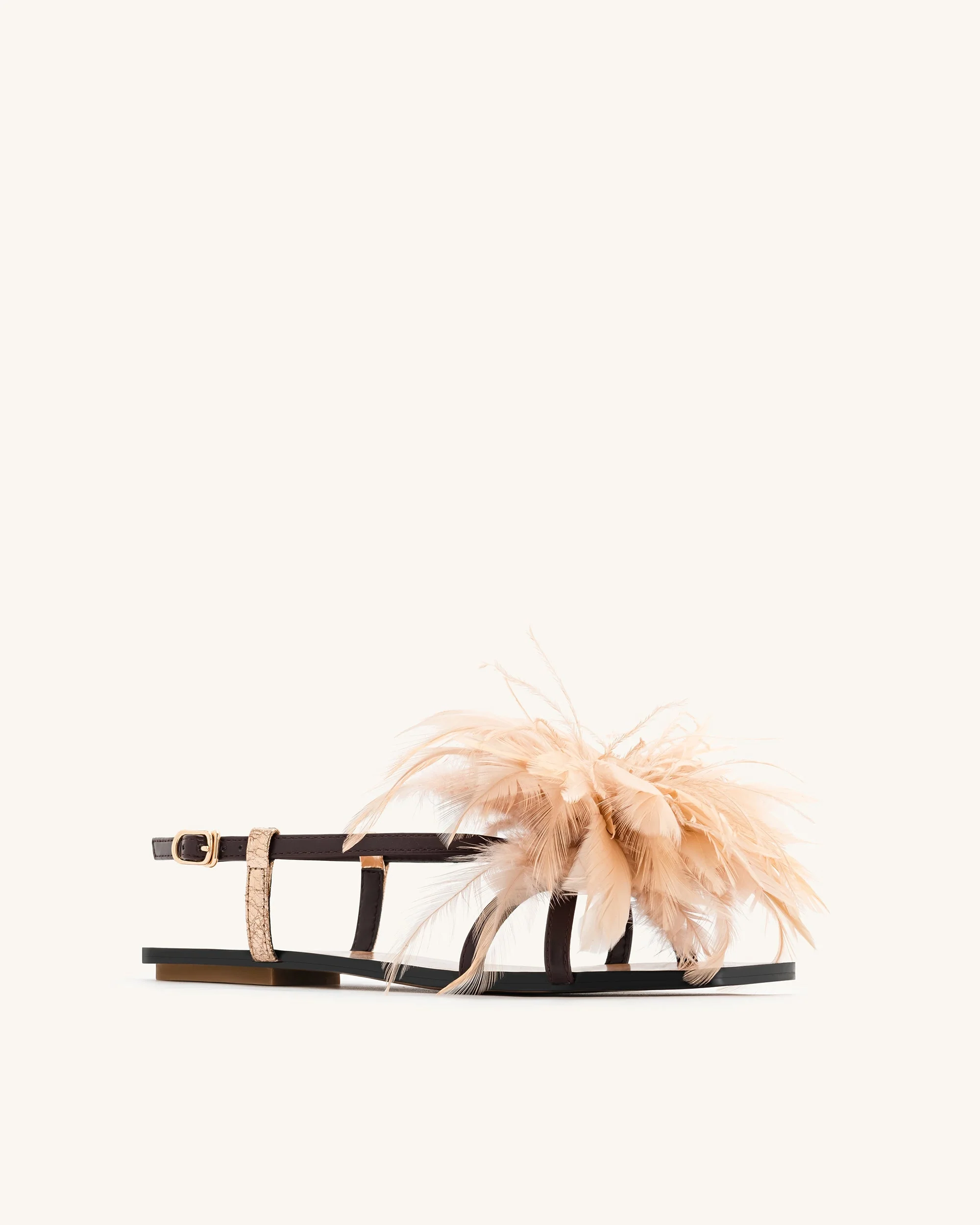Fluffy Flats Sandals-Brown - Image 6