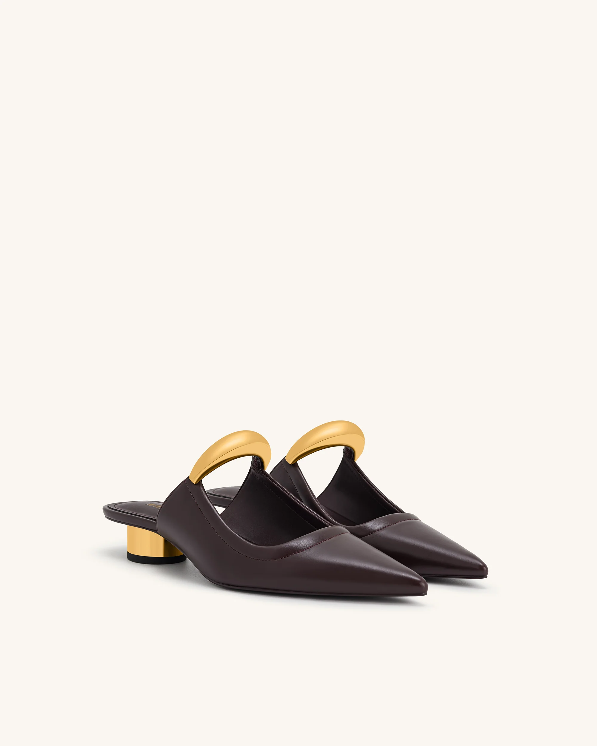 Helena Pierced Mules- Claret Red - Image 4