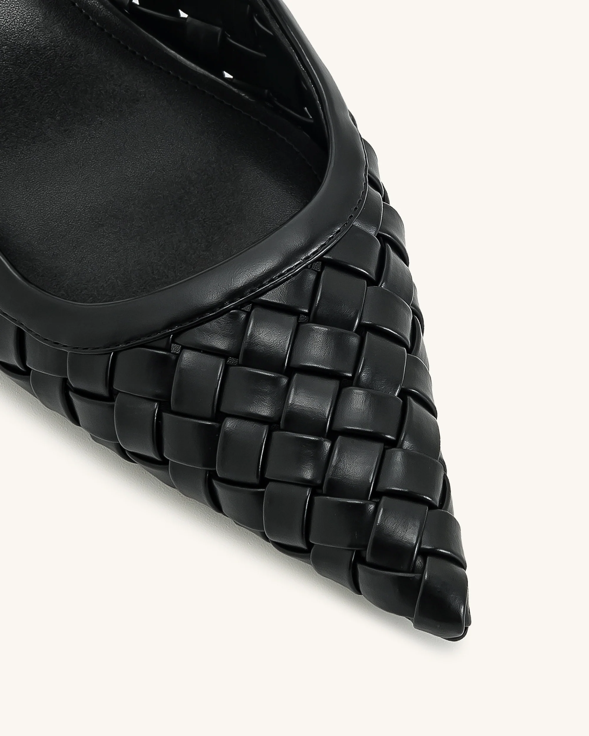 Helena Weave Pierced Mules - Black - Image 6
