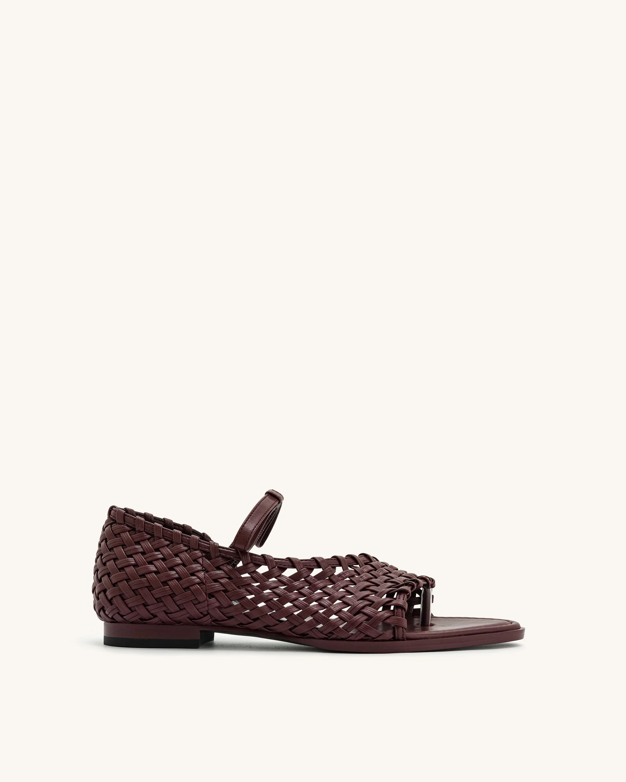 Jocelyn Weave Strap Flip-flops - Claret Red - Image 11