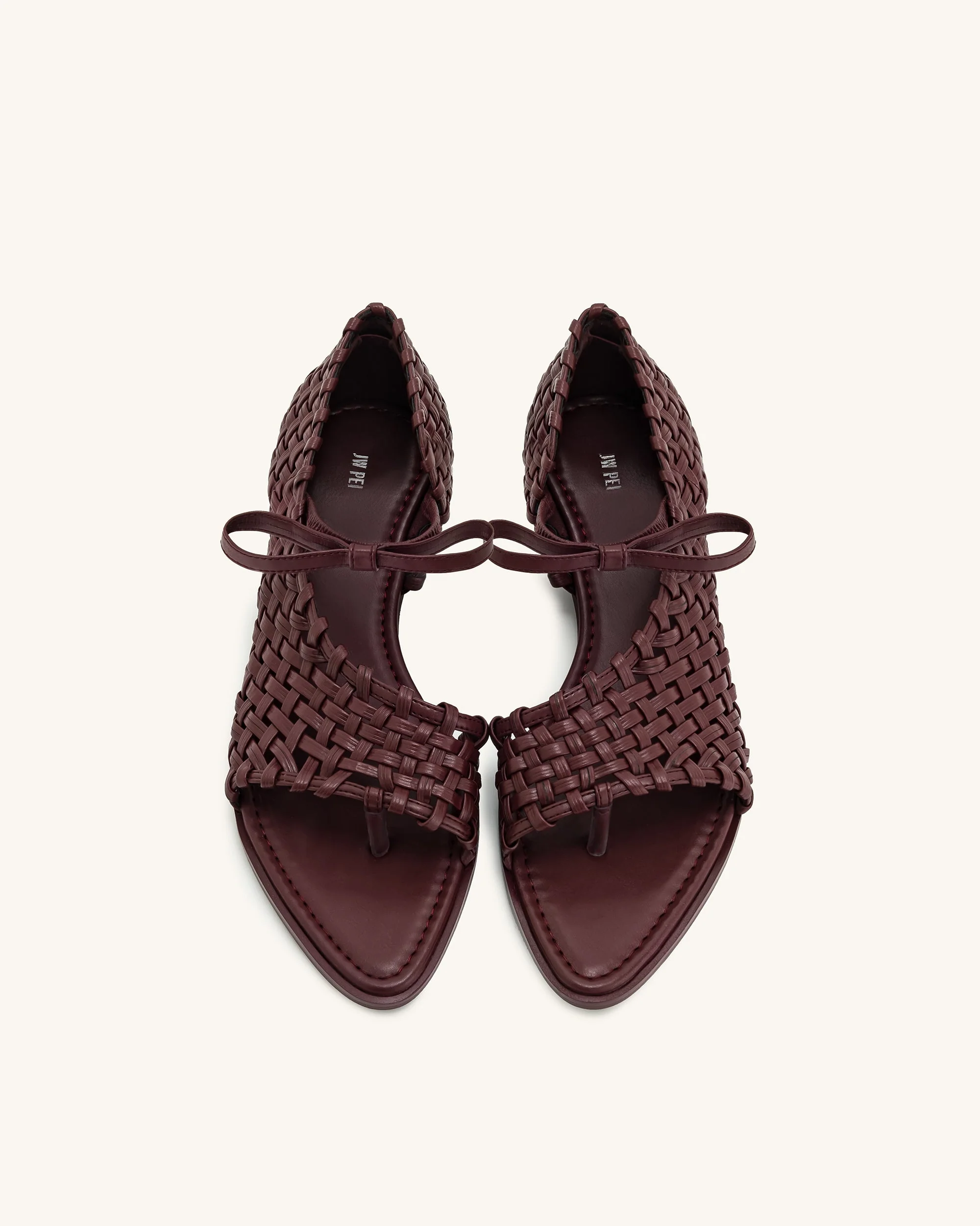 Jocelyn Weave Strap Flip-flops - Claret Red - Image 13