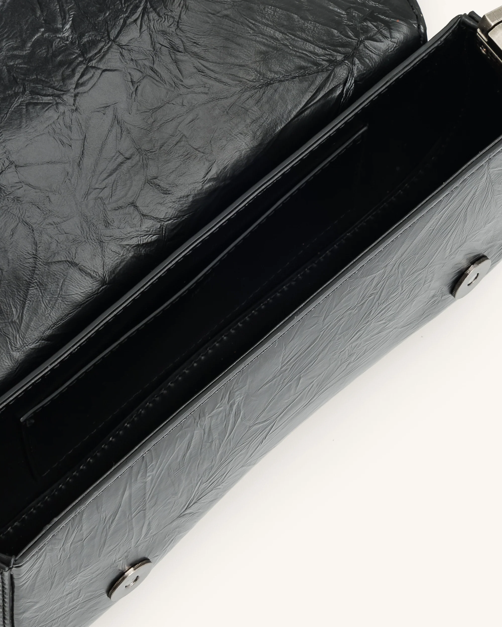 Joy Crushed Shoulder Bag - Black - Image 5