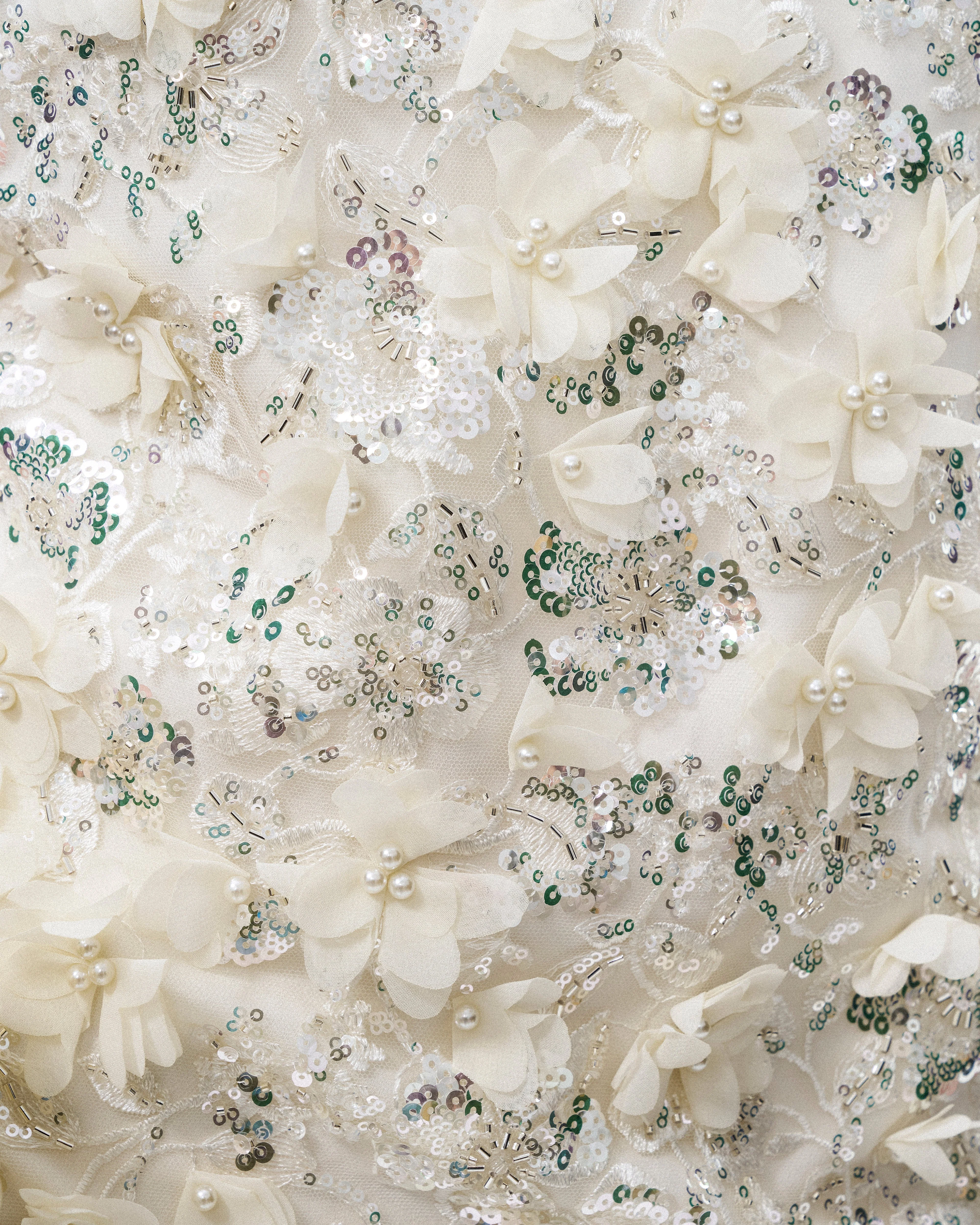 Lysandra 3D Floral Sequin Mini Dress - White - Image 7