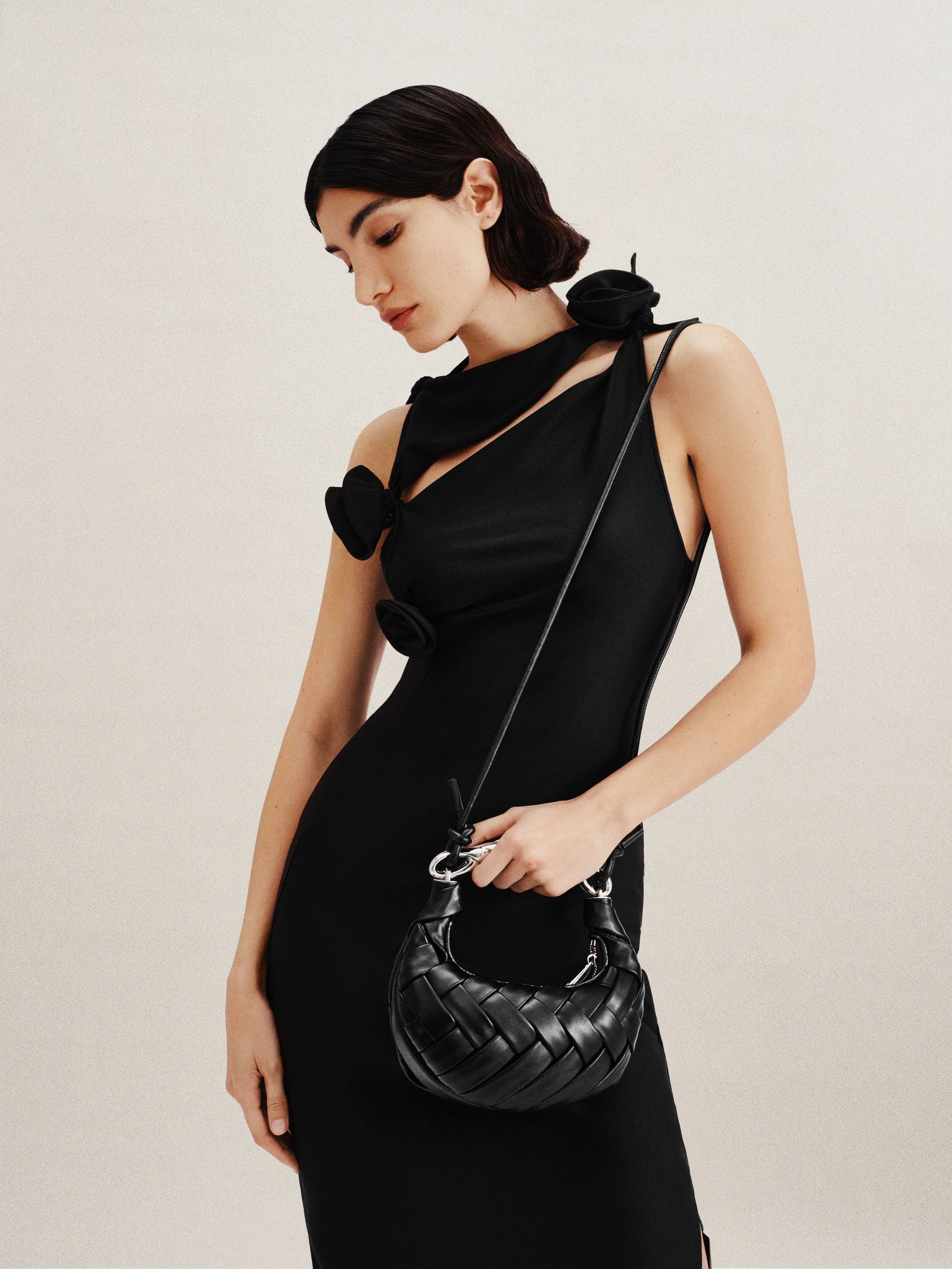 Orla Weave Handbag - Black - Image 6