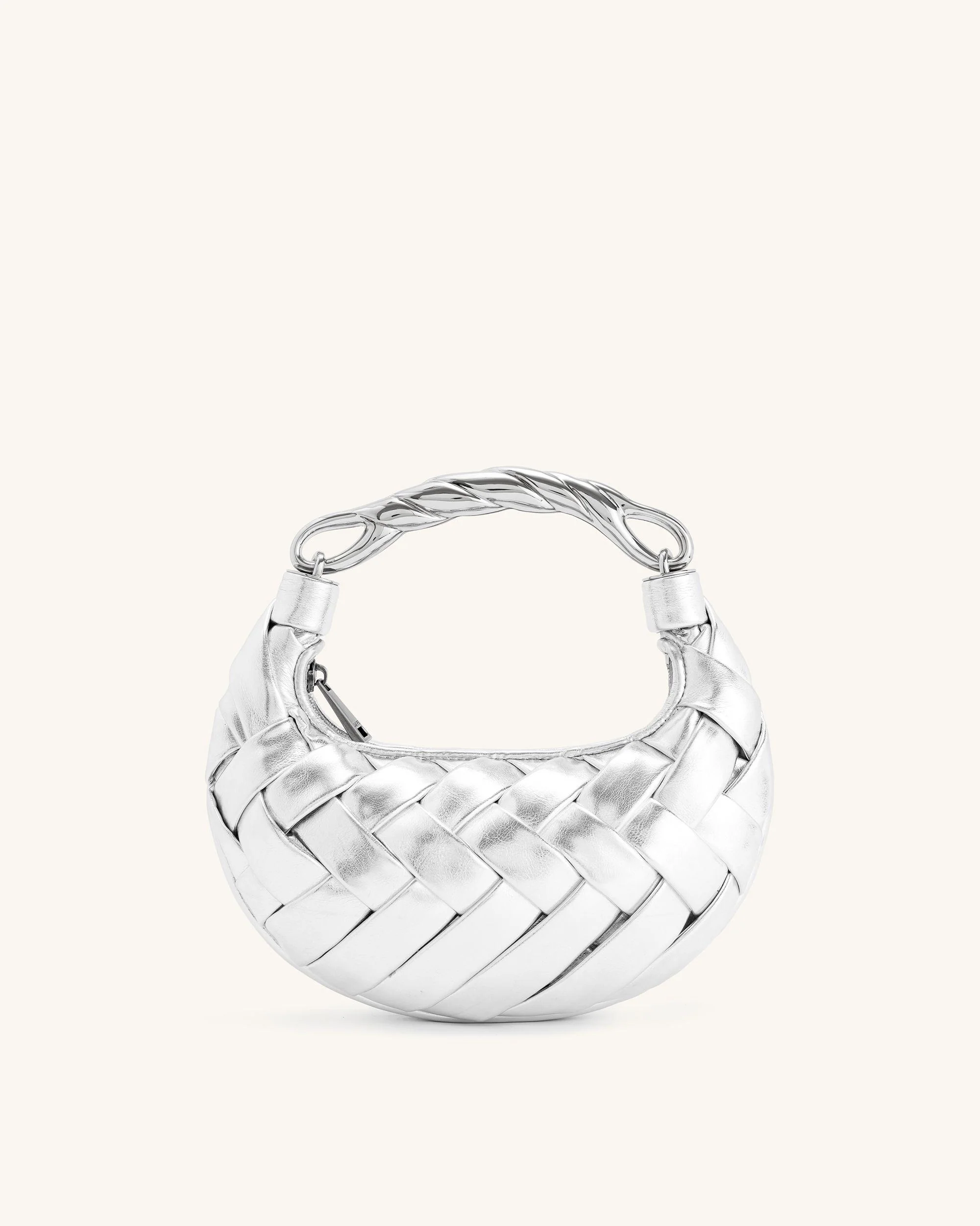Orla Weave Handbag - Silver - Image 3