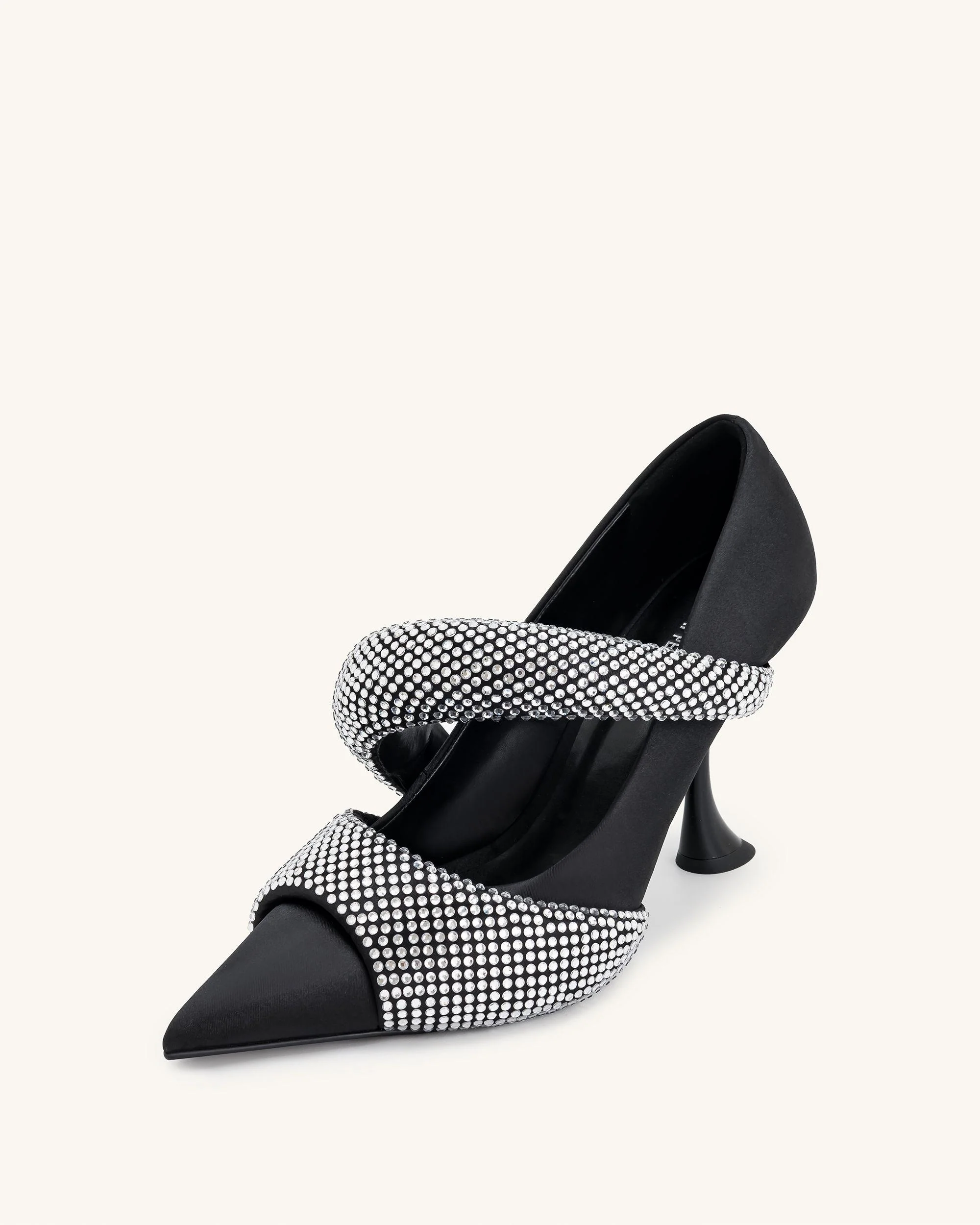 Sara Artificial Crystal Pumps - Black - Image 6